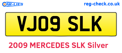 VJ09SLK are the vehicle registration plates.