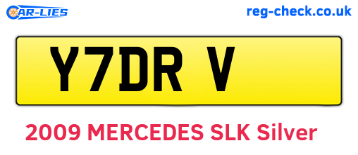 Y7DRV are the vehicle registration plates.