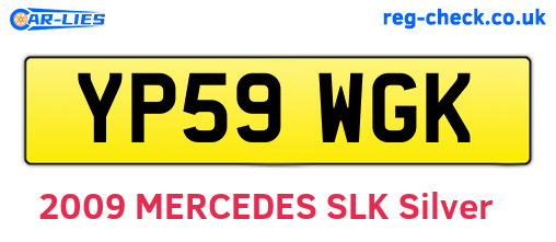 YP59WGK are the vehicle registration plates.