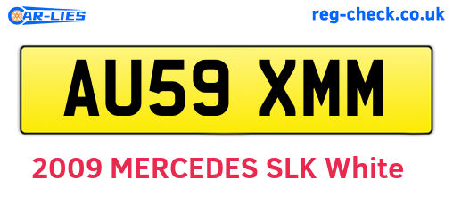 AU59XMM are the vehicle registration plates.
