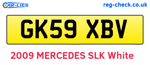 GK59XBV are the vehicle registration plates.