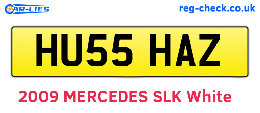 HU55HAZ are the vehicle registration plates.