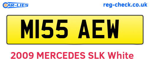 M155AEW are the vehicle registration plates.