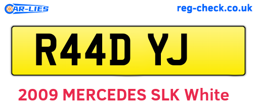 R44DYJ are the vehicle registration plates.