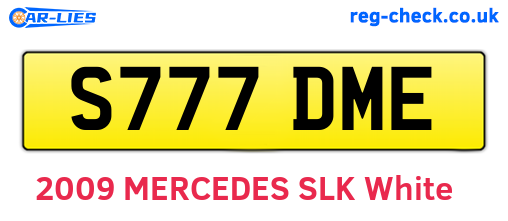 S777DME are the vehicle registration plates.