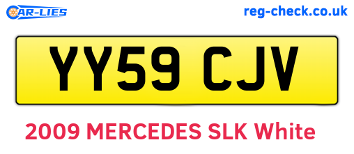 YY59CJV are the vehicle registration plates.