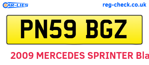 PN59BGZ are the vehicle registration plates.