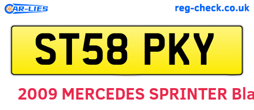 ST58PKY are the vehicle registration plates.