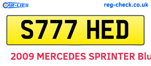 S777HED are the vehicle registration plates.