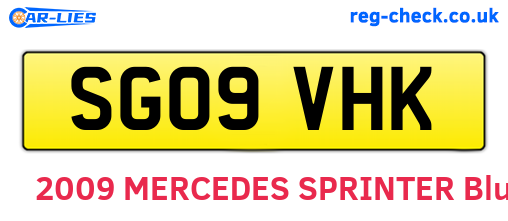 SG09VHK are the vehicle registration plates.