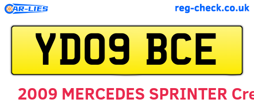 YD09BCE are the vehicle registration plates.