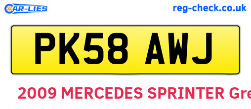 PK58AWJ are the vehicle registration plates.