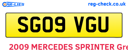 SG09VGU are the vehicle registration plates.