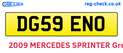 DG59ENO are the vehicle registration plates.