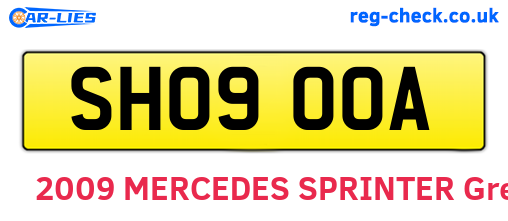 SH09OOA are the vehicle registration plates.