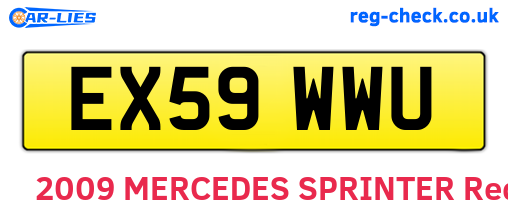 EX59WWU are the vehicle registration plates.