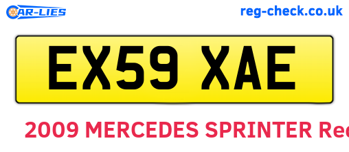 EX59XAE are the vehicle registration plates.