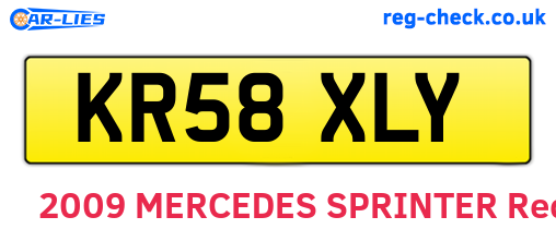 KR58XLY are the vehicle registration plates.