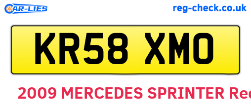 KR58XMO are the vehicle registration plates.