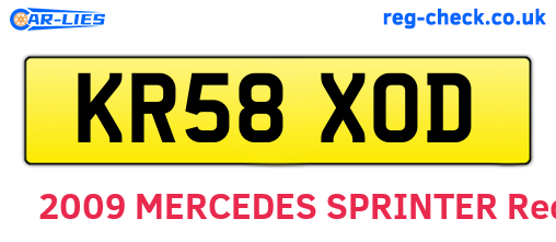 KR58XOD are the vehicle registration plates.