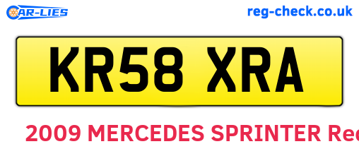 KR58XRA are the vehicle registration plates.