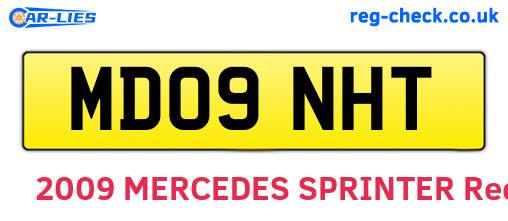 MD09NHT are the vehicle registration plates.