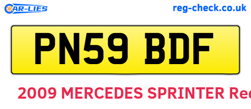 PN59BDF are the vehicle registration plates.