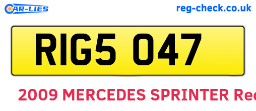 RIG5047 are the vehicle registration plates.