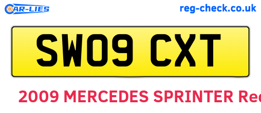 SW09CXT are the vehicle registration plates.
