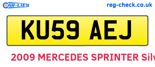 KU59AEJ are the vehicle registration plates.