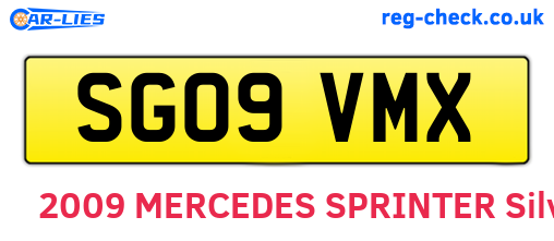 SG09VMX are the vehicle registration plates.