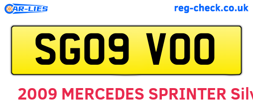 SG09VOO are the vehicle registration plates.