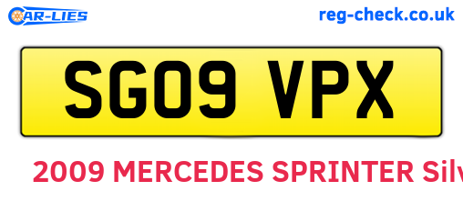 SG09VPX are the vehicle registration plates.