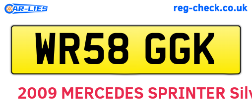 WR58GGK are the vehicle registration plates.