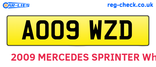 AO09WZD are the vehicle registration plates.