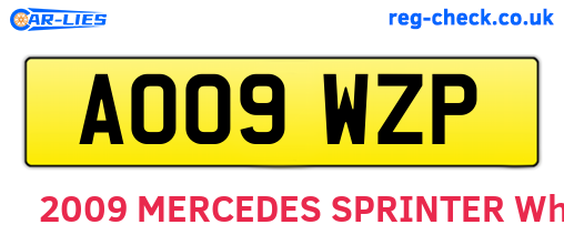AO09WZP are the vehicle registration plates.