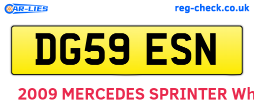 DG59ESN are the vehicle registration plates.
