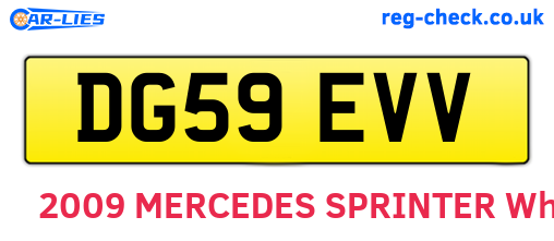 DG59EVV are the vehicle registration plates.