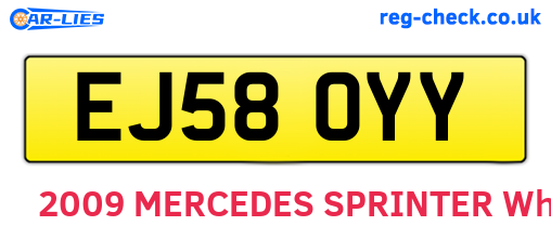 EJ58OYY are the vehicle registration plates.