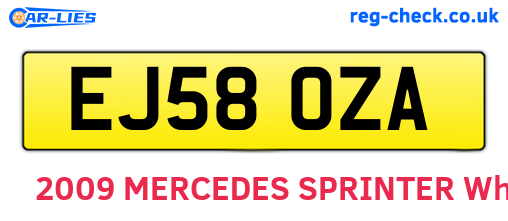 EJ58OZA are the vehicle registration plates.