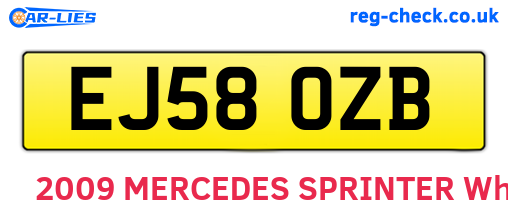 EJ58OZB are the vehicle registration plates.