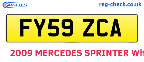 FY59ZCA are the vehicle registration plates.