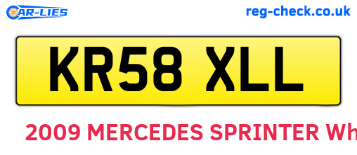 KR58XLL are the vehicle registration plates.