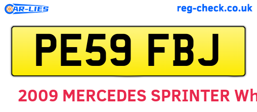 PE59FBJ are the vehicle registration plates.