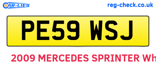 PE59WSJ are the vehicle registration plates.