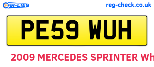 PE59WUH are the vehicle registration plates.