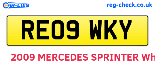 RE09WKY are the vehicle registration plates.