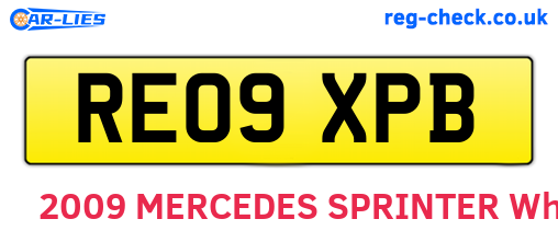 RE09XPB are the vehicle registration plates.