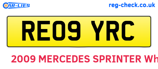 RE09YRC are the vehicle registration plates.