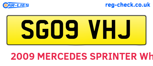 SG09VHJ are the vehicle registration plates.